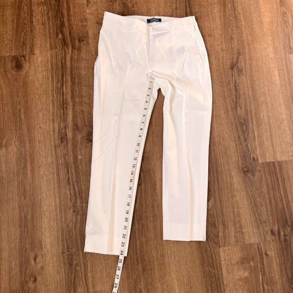 Lands End Mid Rise Slim Leg Ankle White Pants Sz 2P - Picture 5 of 10
